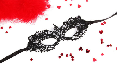 Маска ажурная КЭРОЛИН цвет чёрный, текстиль (EE-20357)