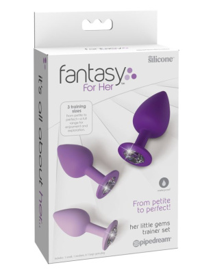 Набор анальных пробок со стразами Fantasy For Her Her Little Gems Trainer Set (4948-12 PD)