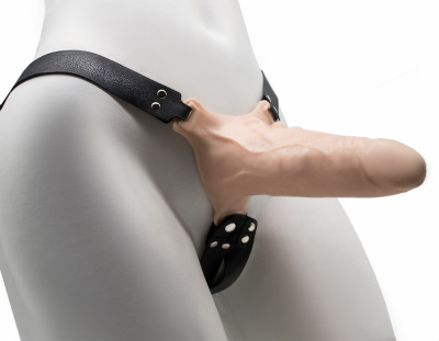 ФАЛЛОИМИТАТОР ПОЯСНОЙ КАРКАСНЫЙ ПУСТОТЕЛЫЙ С БАНДАЖЕМ D 36/52 мм, L 180/160 мм, (7403/3)