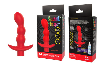 ВИБРОМАССАЖЁР L 110 мм D 29x31 мм, цвет красный (ST-40188-3)